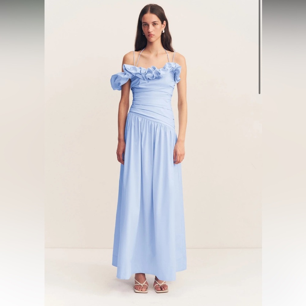 Maiori Bubble Sleeve Maxi Dress - Cornflower Blue - Shona Joy